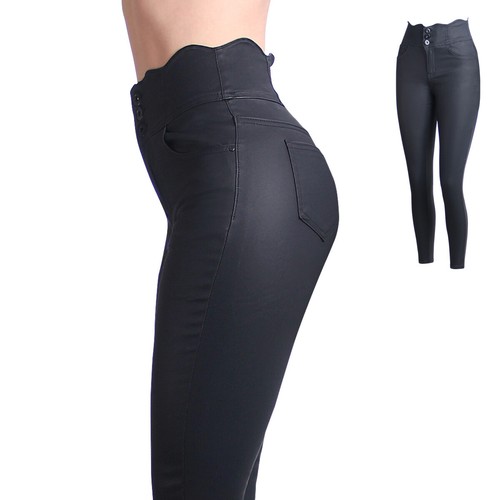 Damen skinny hose leder optik - damen,