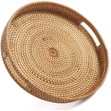 Rattan Serviertablett mit