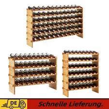 Weinregal stapelbar Wein Flaschen Regal stehend Ständer Bambus Holz Weinschrank