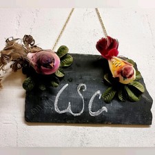 Schiefertafel Türschild Schieferplatte WC Bad Küche Garten Vögel