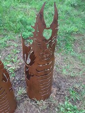 Feuersäule Feuertonne Feuerkorb Feuerschale Feuerstelle edelrost Holz Rostoptik