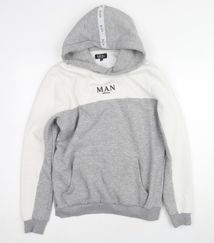 Boohooman herren grau logo - grau,