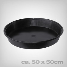 Pflanztopf-Untersetzer, rund, Ø 50cm, schwarz, hoher Rand Plastik Indoor Outdoor