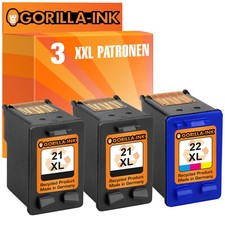 3 Druckerpatronen XL für HP 21 & HP 22 Deskjet F4180 F350 F370 F375 F380 F385