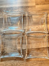 4 Schwere Glasteller Viereckig