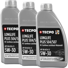 3L TECPO 5W-30 LONGLIFE PLUS MOTORÖL 504.00 507.00 229.31 229.51 LL-04 C30 5W30