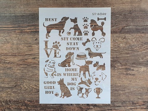 Schablone hunde motive text - schablone,