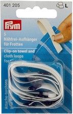Prym Clip-On Handtuch und Tuchschlaufen für Handtuch (5 Stck.) - weiß/blau - Küche