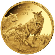 Goldmünze Carnotaurus