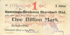 Ebersbach Girokasse 1 Billion