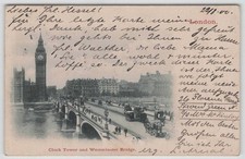 Ansichtskarte London Clock Tower an Westminster Bridge 1900 [761]
