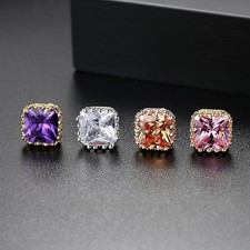 Damen Kinder Ohrringe Ohrstecker Echt Gelb Gold verg Cubic Zirkonia Ohrschmuck