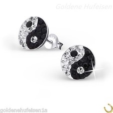 Kristall Yin Yang Ohrstecker
