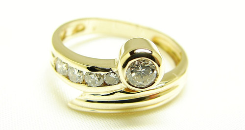 Damen diamant ring - gold, 14