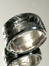 Münzring hergestellt aus einer 3 DM Münze "Kaiserreich" Silber 900