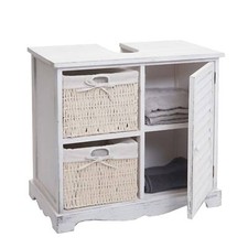 B-Ware Waschbeckenunterschrank MCW-H20, Korb-Schublade 60x65x31cm shabby weiß
