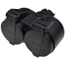 Doppelsteckdose Zwischenstecker mit Deckel für Feuchtraum/Keller