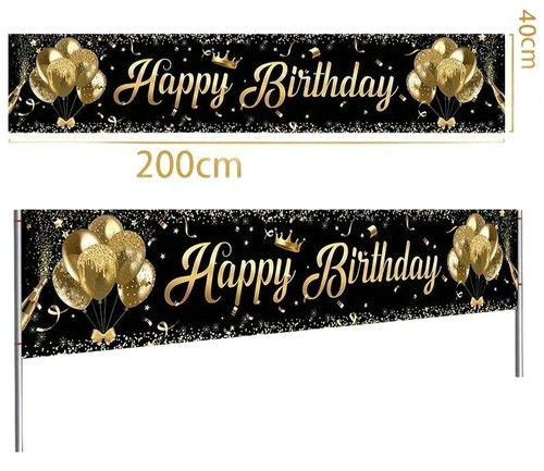 Party banner schwarz gold - party, schwarz/gold