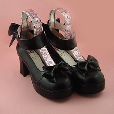 schwarz lolita Shoes Schuhe