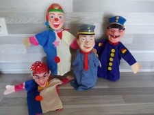 4 x Vintage Kasperle, Kasperletheater, Handpuppen, Puppen, Handspielpuppe 28 cm