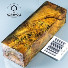 2077 Pappel Maser | 120x40x30 | Griffblock stabilisiert | ACRYHOLZ | Messergriff