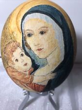 Straußenei, Osterei,  handbemalt, 17 cm MB1995