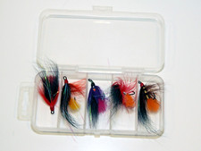 5 Lachsfliegen auf Doppelhaken