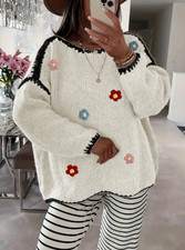 Plus Size, Damen Oversized Pullover - Langarm, Lockerer Schnitt Herbst-Winter