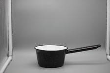 Stiel Topf Kochen Emaille mit Ausguß Durchm.ca,12cm Höhe ca.7cm *LV162*