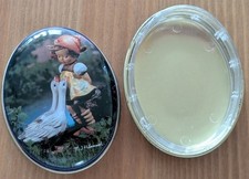 Hummel Pillendose Vintage Mädchen mit Gänsen Retro Sammeln Nostalgie Deko Blech
