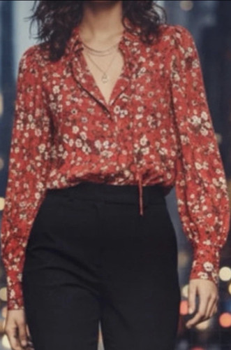 Zara bluse rot - gr., rot/weiß