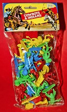 SCHÖNES BUNTES GROSS-SET BUNTE AIRFIX CLONE INDIANER UND COWBOYS HONG KONG 70er