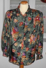 Seidenbluse Handgefertigt M