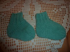 Handgestrickte Baby Kinder Socken Puppensocken Sockenwolle Wolle ca. 12,5 cm