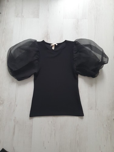 Bluse oberteil schwarz - gr., s
