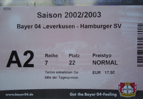 Ticket 2002 bayer 04 - bayer,