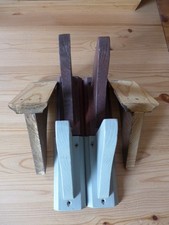 6 Holz-Regalträger -Braun /Grau-