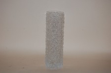 Vase Glasvase klein 6/20cm Rohr Noppen Wellen Bleiglas Glas klar unbekannt