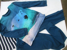 Jako-o Schlafanzug Pyjama Gr.  152 / 158  11-12 y  Polar Bär petrol blau