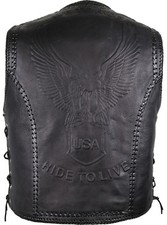 Chopper Motorrad Lederweste Kutte Lederkutte Rockerweste Live To Ride Adler 