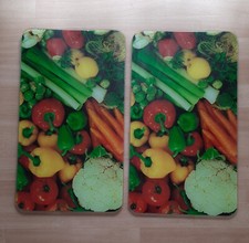 Herdabdeckplatten Motiv „Gemüse“ 2 teilig 30 x 52 cm