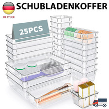 25-TEILIGER SCHUBLADEN ORGANIZER SCHREIBTISCH ORGANIZER TRANSPARENT IN 4 GRÖSSEN