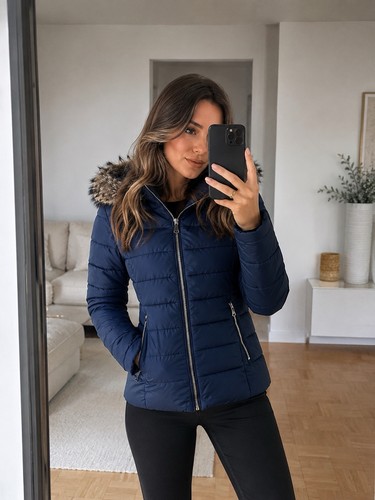 Navy blaue winterjacke - blaue, 36