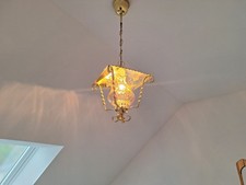 Hängelampe Lampe Glas Messing