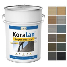 KORA Koralan Vergrauungslasur 10 LTR Holzlasur Holzschutzlasur Wetterschutzlasur