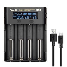 4Slots LCD Akku Ladegerät USB Charger für Lithium Batterieladegerät   A AA AAA