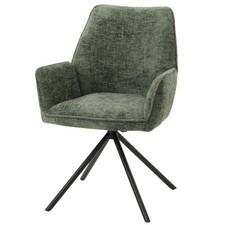 B-Ware Esszimmerstuhl MCW-G67, Armlehne, Stoff Bouclé Öko-Tex, olivgrün