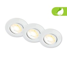 3er Set LED Einbaustrahler Schwenkbar Spots 230V Ra90 CTS Schalter 9cm Weiß