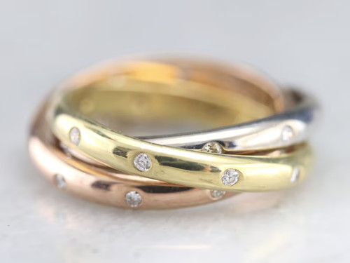 14k tri color gold over - over, mix