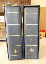 Leuchtturm 2 blaue Optima F-Ringbinder Gigant mit Schuber und 80 Blätter